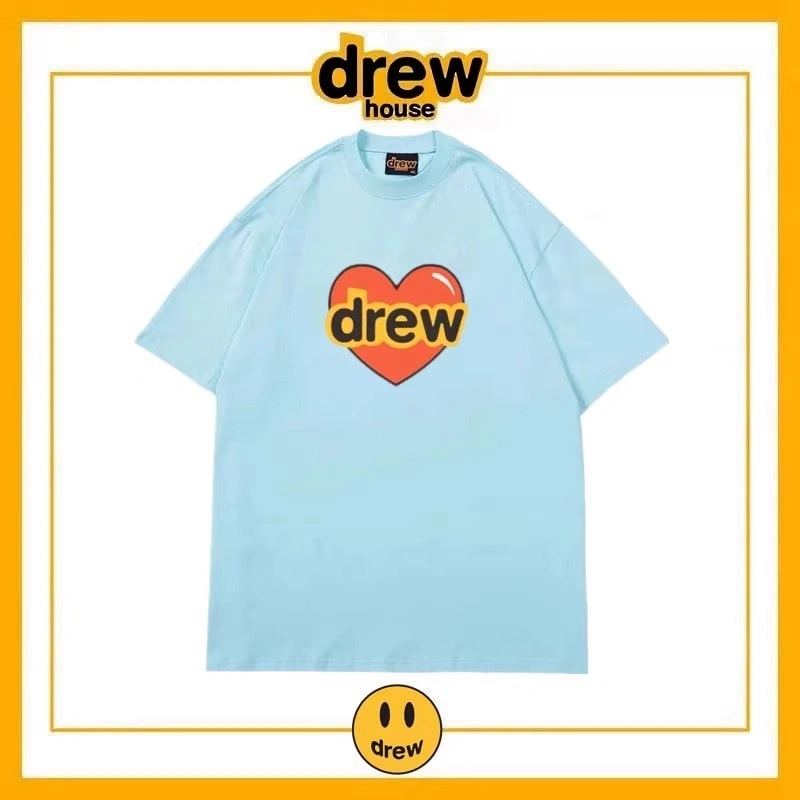 Drew House Print Short Sleeve T-Shirt Unisex Cotton Loose Top Style 11