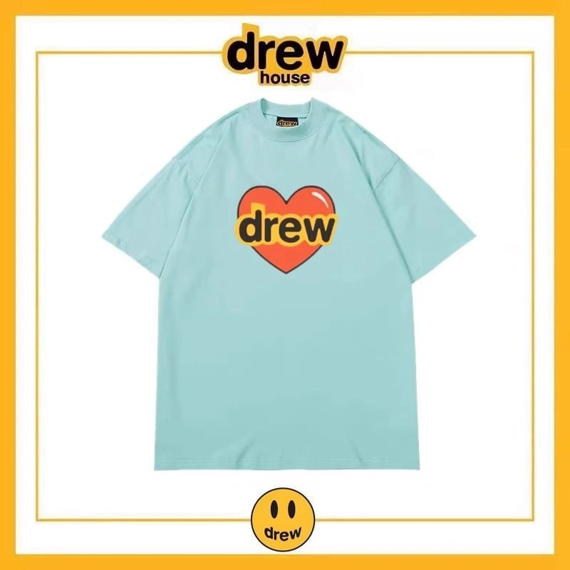 Drew House Print Short Sleeve T-Shirt Unisex Cotton Loose Top Style 14