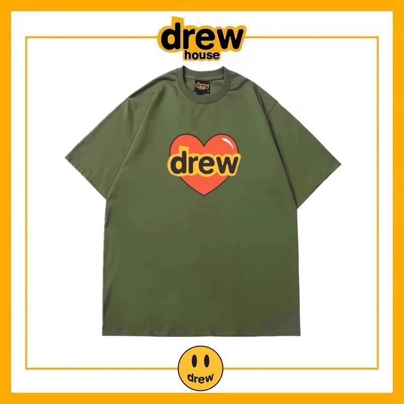 Drew House Print Short Sleeve T-Shirt Unisex Cotton Loose Top Style 19