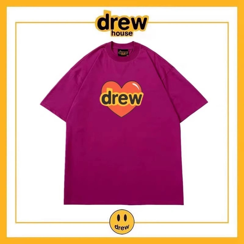 Drew House Print Short Sleeve T-Shirt Unisex Cotton Loose Top Style 2