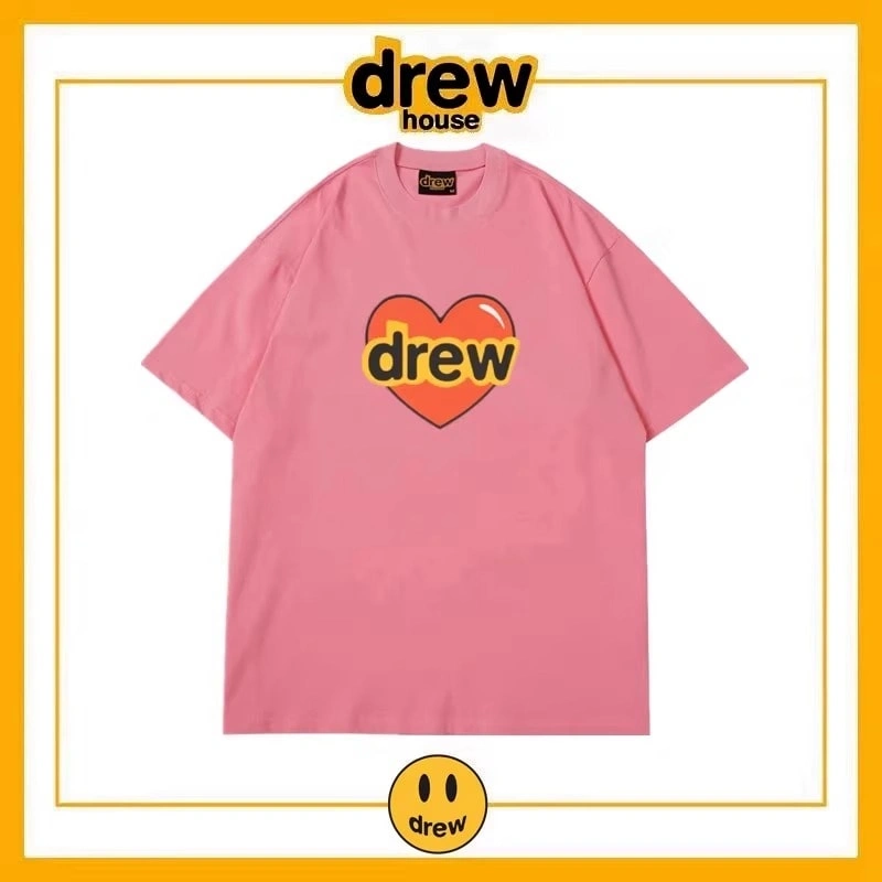 Drew House Print Short Sleeve T-Shirt Unisex Cotton Loose Top Style 5