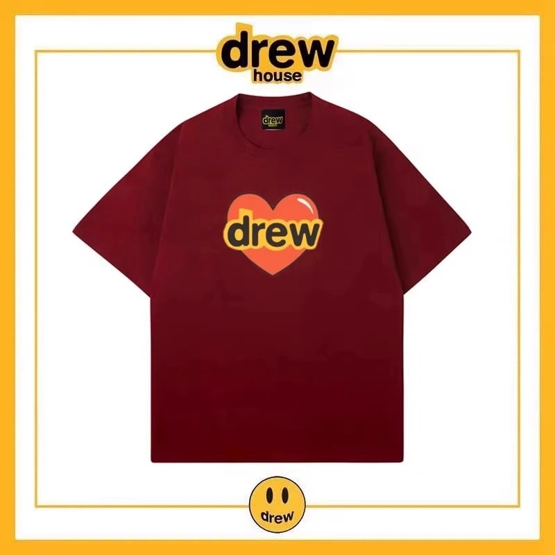 Drew House Print Short Sleeve T-Shirt Unisex Cotton Loose Top Style 7