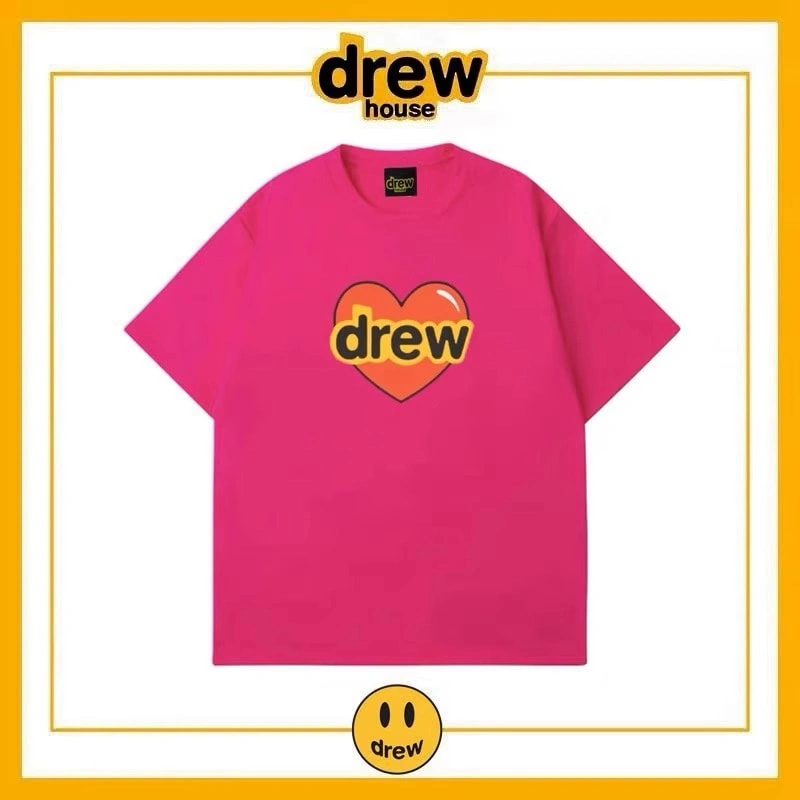 Drew House Print Short Sleeve T-Shirt Unisex Cotton Loose Top Style 8