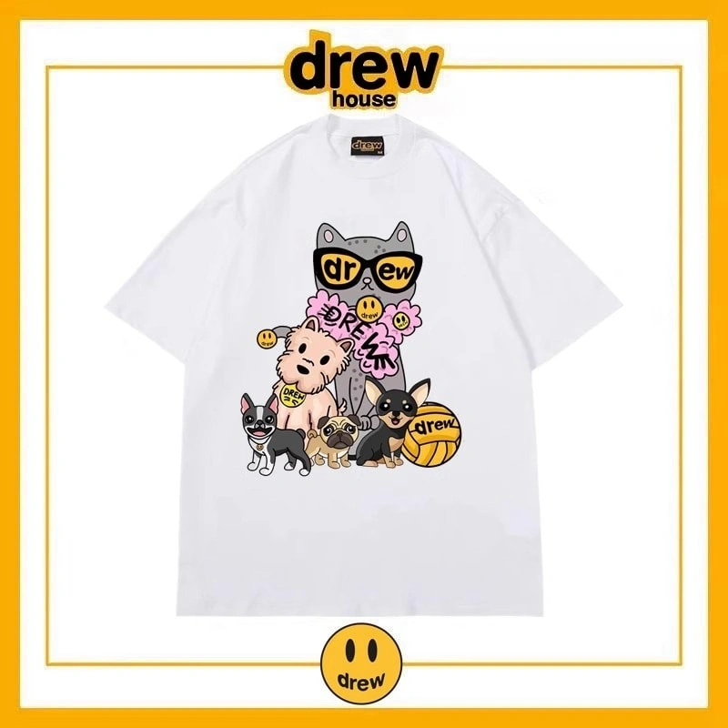 Drew House Short Sleeve T-Shirt Unisex Cotton Print Top Style 1