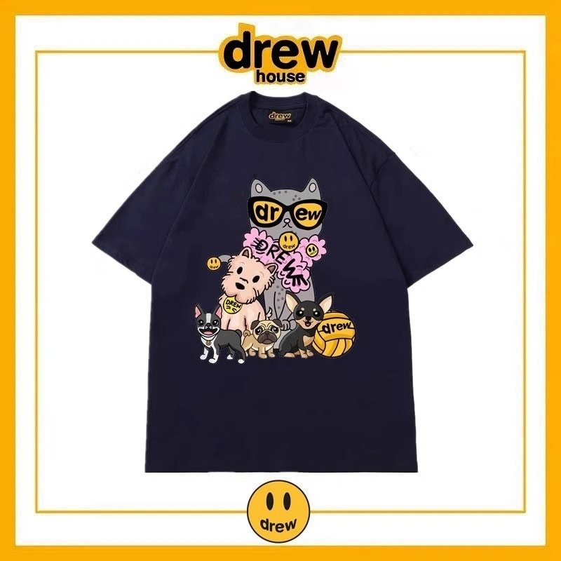 Drew House Short Sleeve T-Shirt Unisex Cotton Print Top Style 13