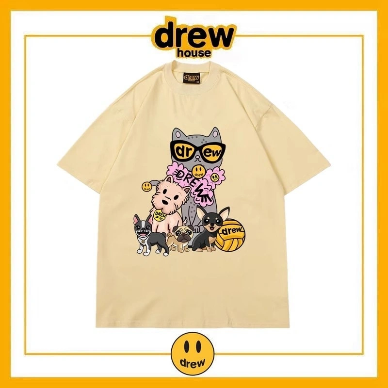 Drew House Short Sleeve T-Shirt Unisex Cotton Print Top Style 15