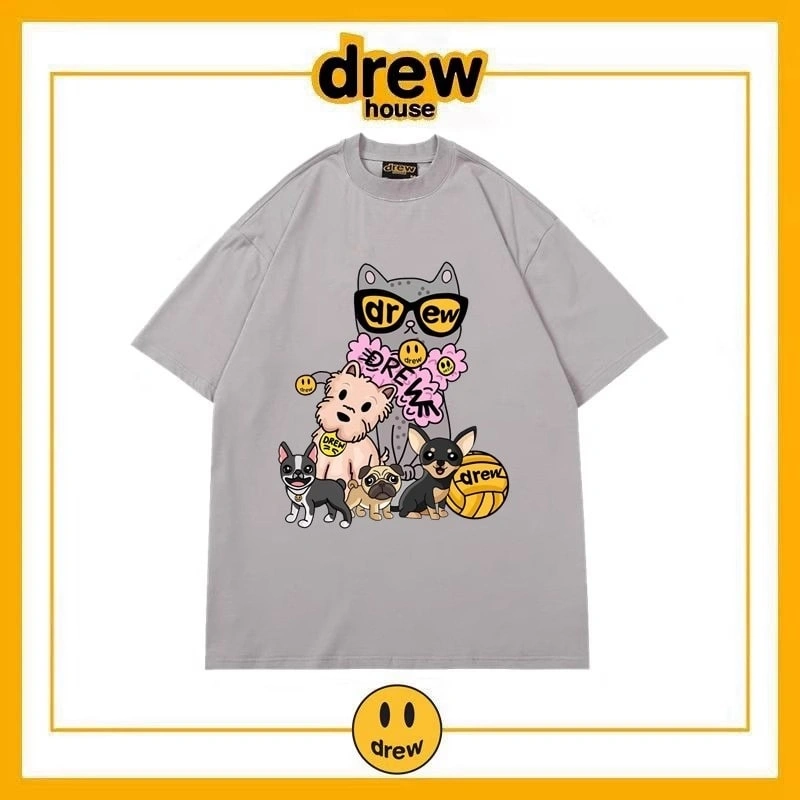 Drew House Short Sleeve T-Shirt Unisex Cotton Print Top Style 18