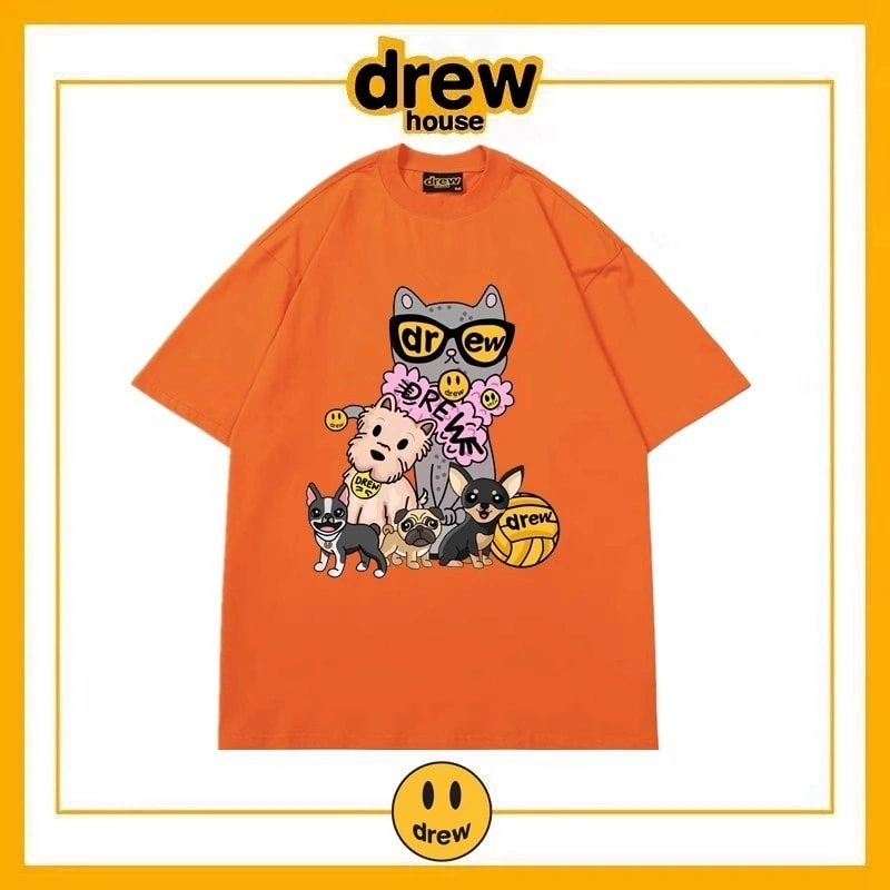 Drew House Short Sleeve T-Shirt Unisex Cotton Print Top Style 19