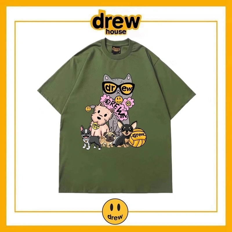 Drew House Short Sleeve T-Shirt Unisex Cotton Print Top Style 2