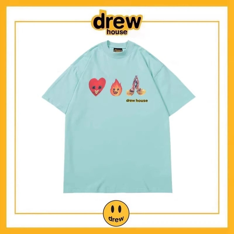 Drew House Summer Short Sleeve T-Shirt Cotton Loose Unisex Top Style 7