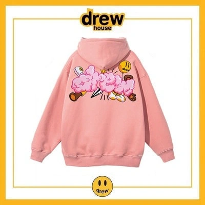 Drew House Unisex Fleece Hoodie Cotton Loose Style 11