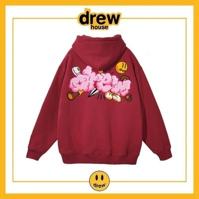 Drew House Unisex Fleece Hoodie Cotton Loose Style 2