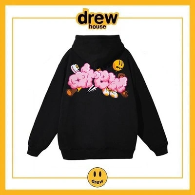 Drew House Unisex Fleece Hoodie Cotton Loose Style 4