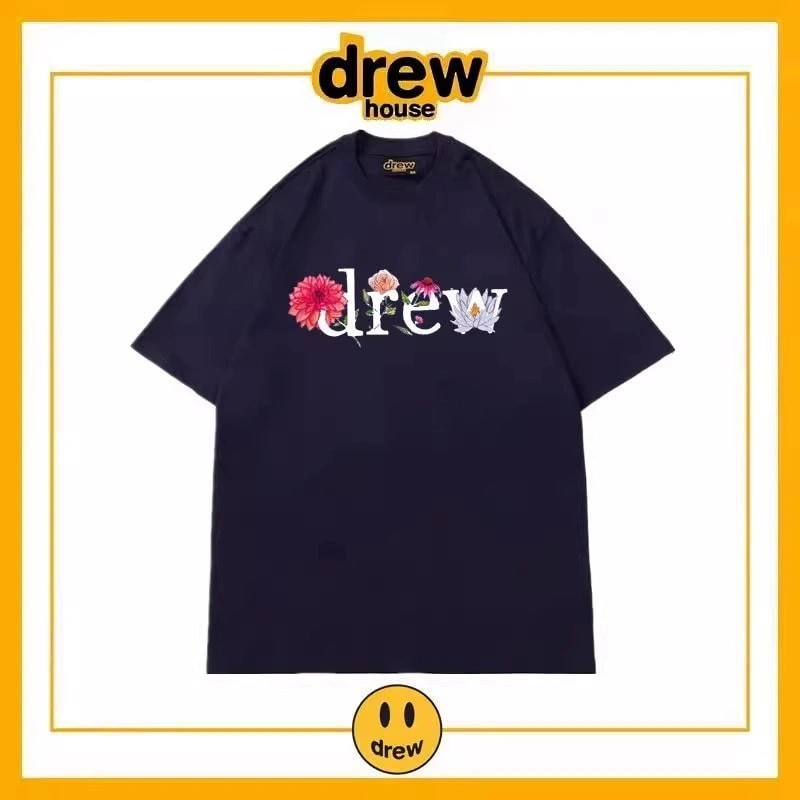 Drew Letter Short Sleeve T-Shirt Unisex Cotton Loose Summer Top Style 1