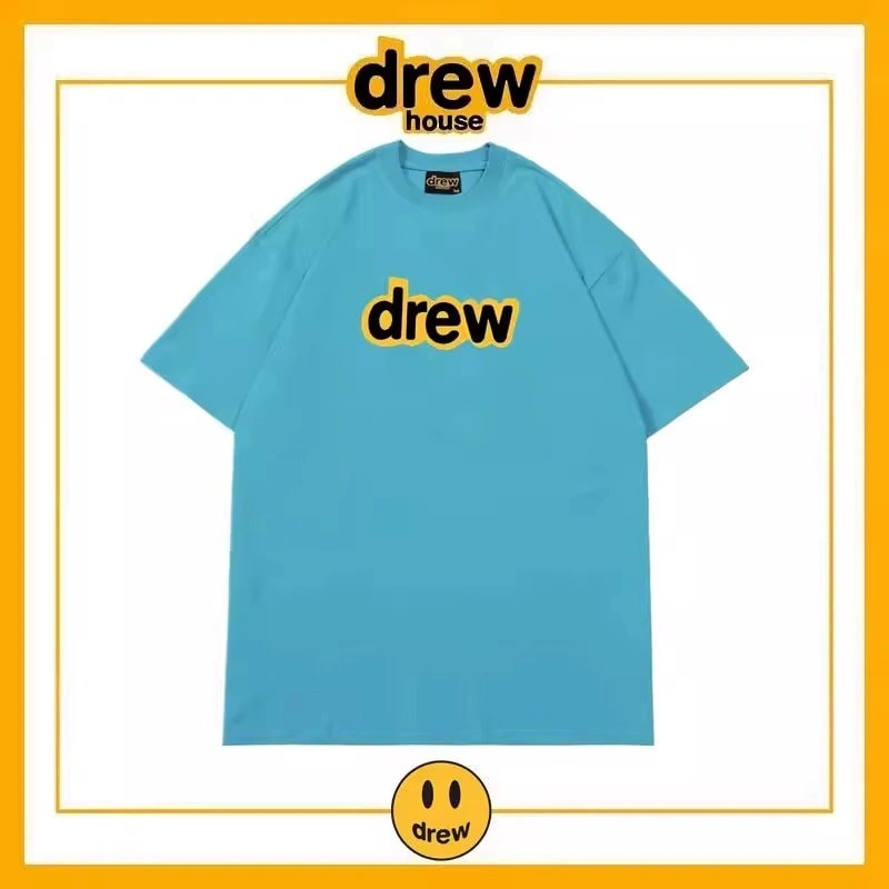 Drew Letter Short Sleeve T-Shirt Unisex Cotton Summer Base Style 12