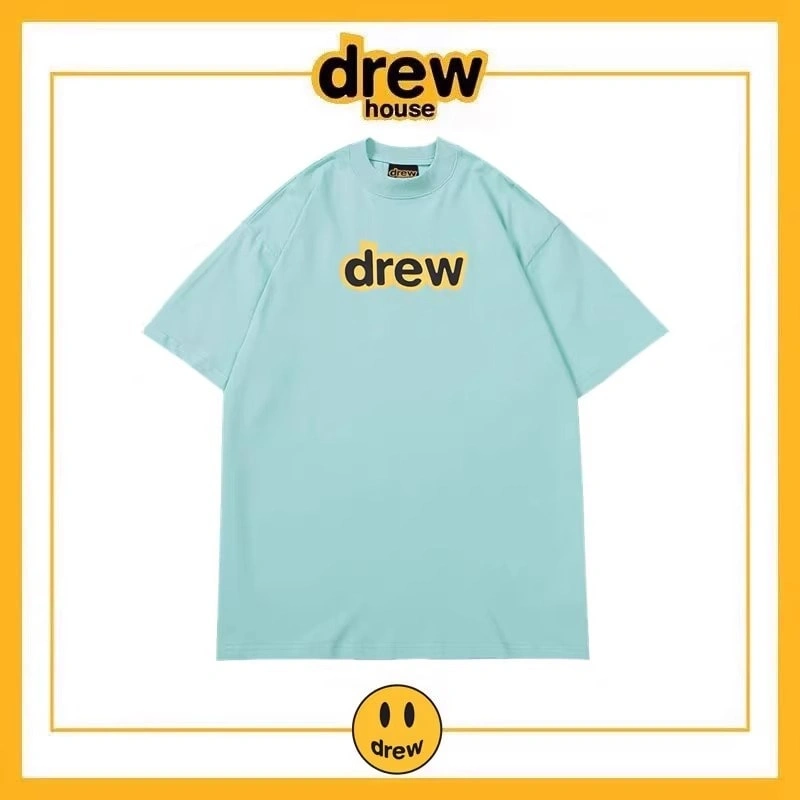 Drew Letter Short Sleeve T-Shirt Unisex Cotton Summer Base Style 13