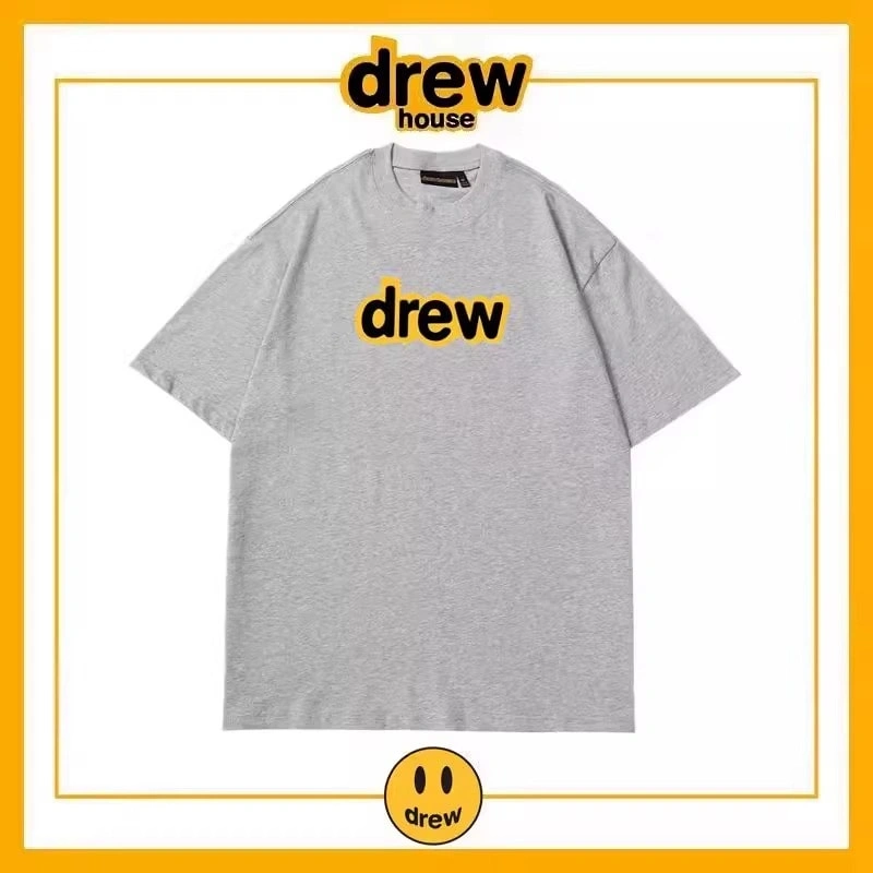 Drew Letter Short Sleeve T-Shirt Unisex Cotton Summer Base Style 22