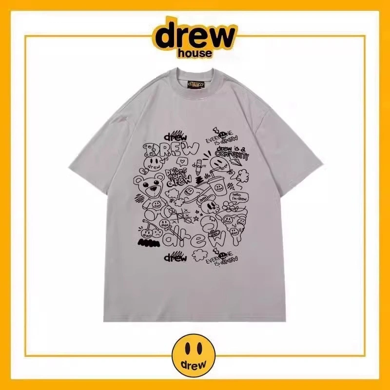 Drew Summer Print Short Sleeve T-Shirt Unisex Cotton Loose Style 18