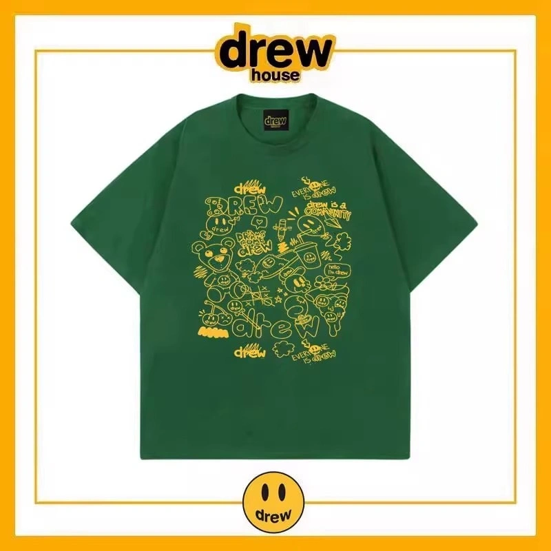 Drew Summer Print Short Sleeve T-Shirt Unisex Cotton Loose Style 20