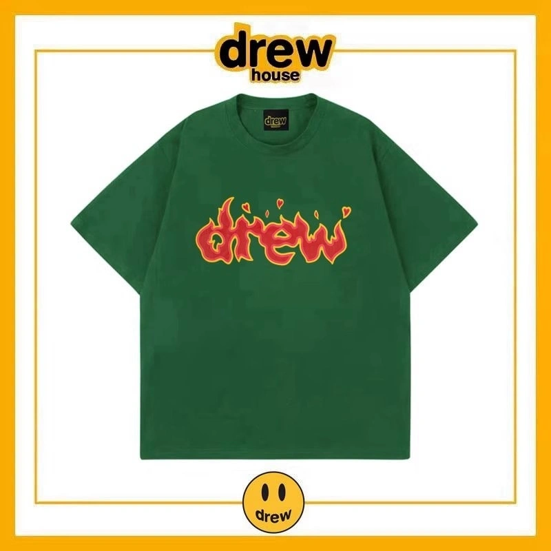 Drew Summer Washed Short Sleeve T-Shirt Unisex Cotton Loose Top Style 19