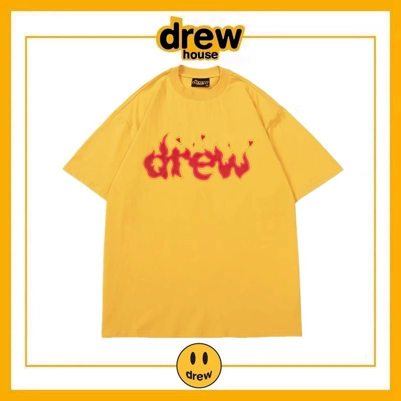 Drew Summer Washed Short Sleeve T-Shirt Unisex Cotton Loose Top Style 20