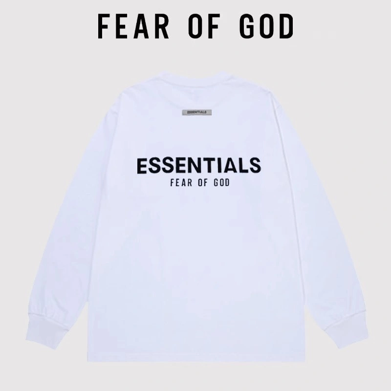 FOG Essentials Back Letter Long Sleeve T-Shirt Streetwear Couple Round Neck Unisex Style 3