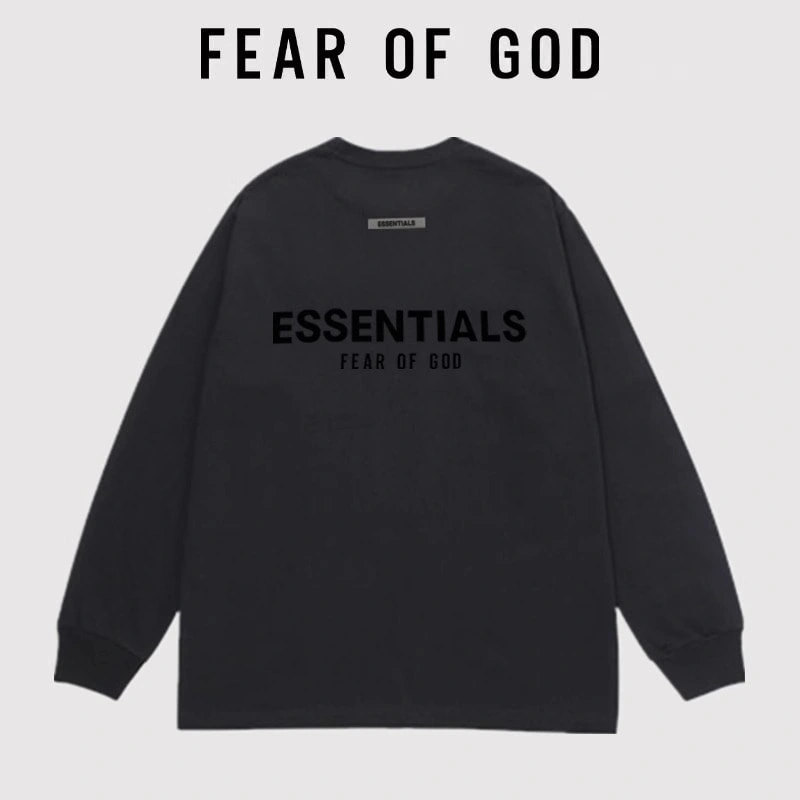FOG Essentials Back Letter Long Sleeve T-Shirt Streetwear Couple Round Neck Unisex