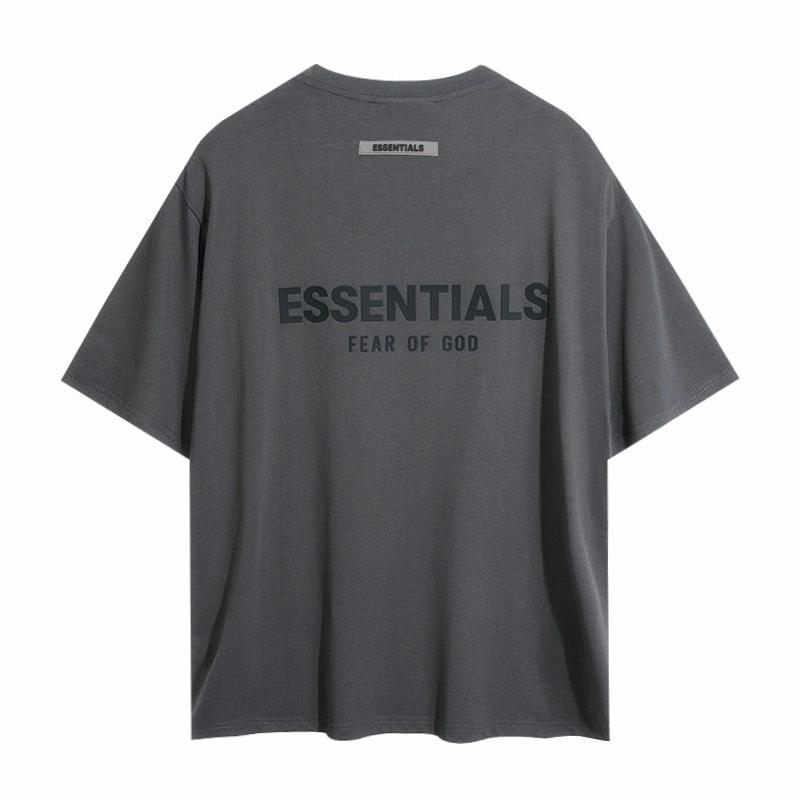 FOG Essentials Back Print Letter Unisex Streetwear Loose Couple Short Sleeve T-Shirt Style 2