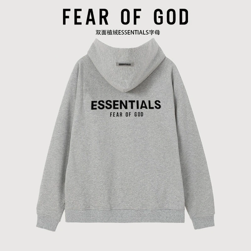 FOG Essentials Flocked Letter American Hoodie Unisex Style 4