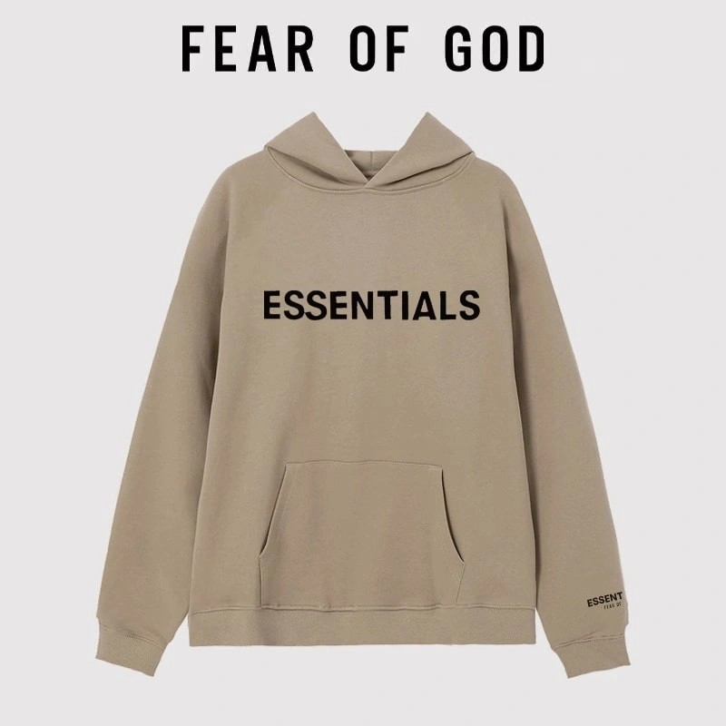 FOG Essentials Letter Hoodie Streetwear Loose Plush Jacket Unisex Style 2