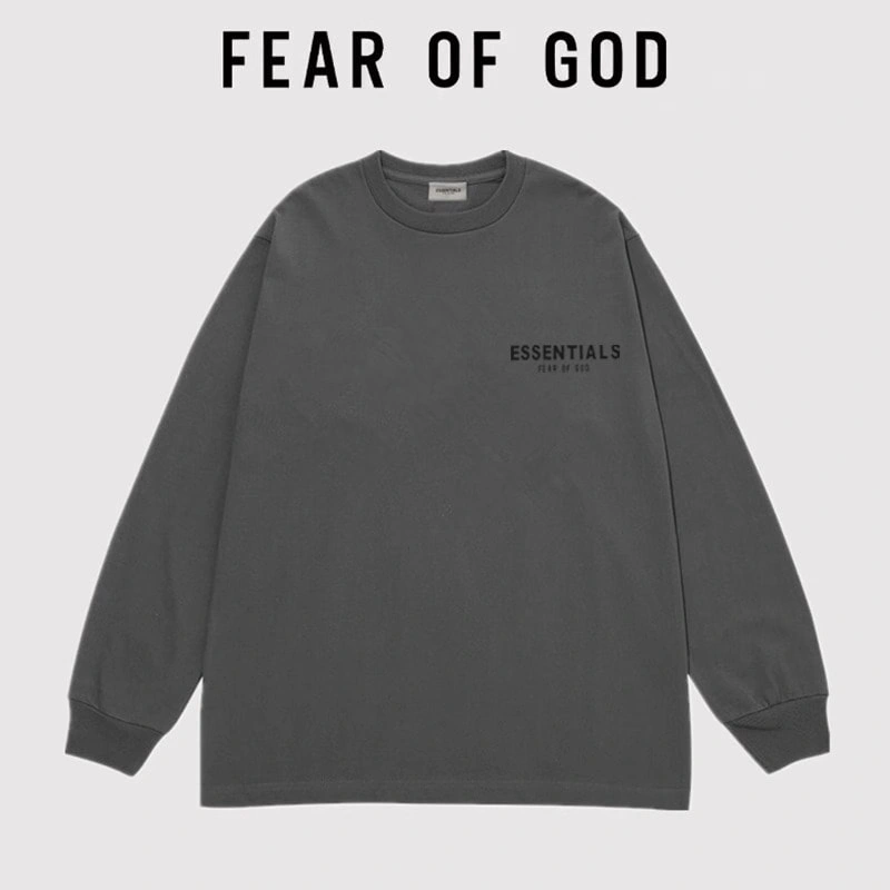FOG Essentials Mini Logo Long Sleeve T-Shirt Unisex Streetwear Oversized Style 1