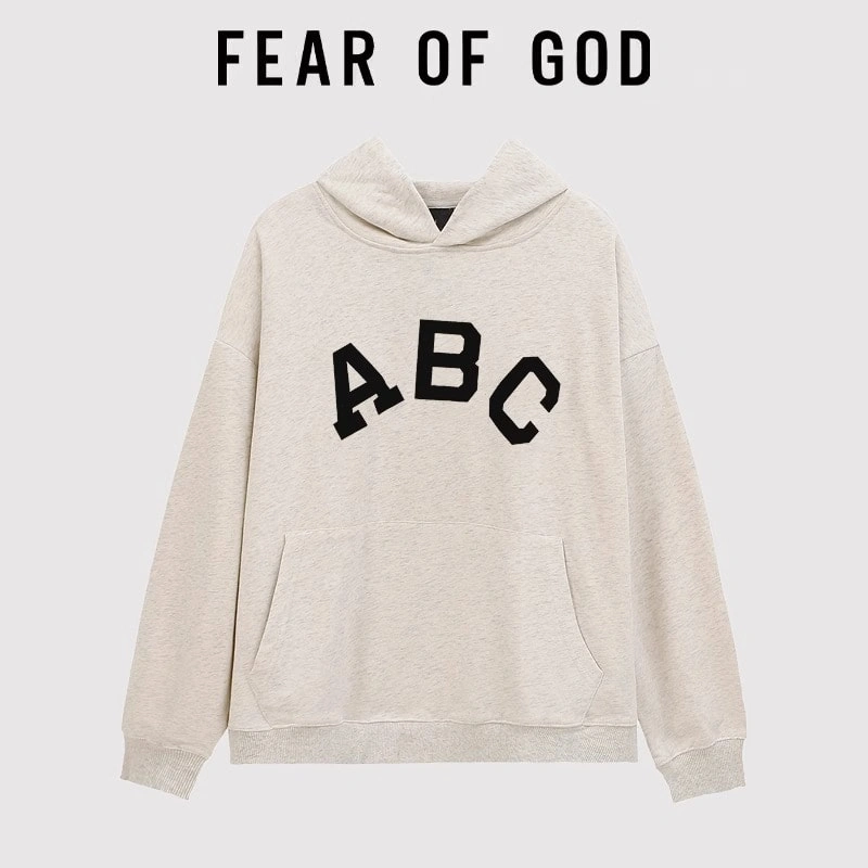 FOG Flocked ABC Hooded Sweatshirt Unisex Autumn 7 Logo Streetwear Style 2