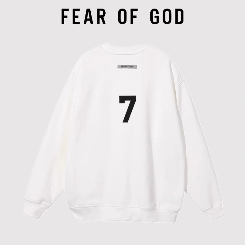 FOG Flocked Number 7 Crew Neck Sweatshirt Unisex Streetwear Couple Top Style 5