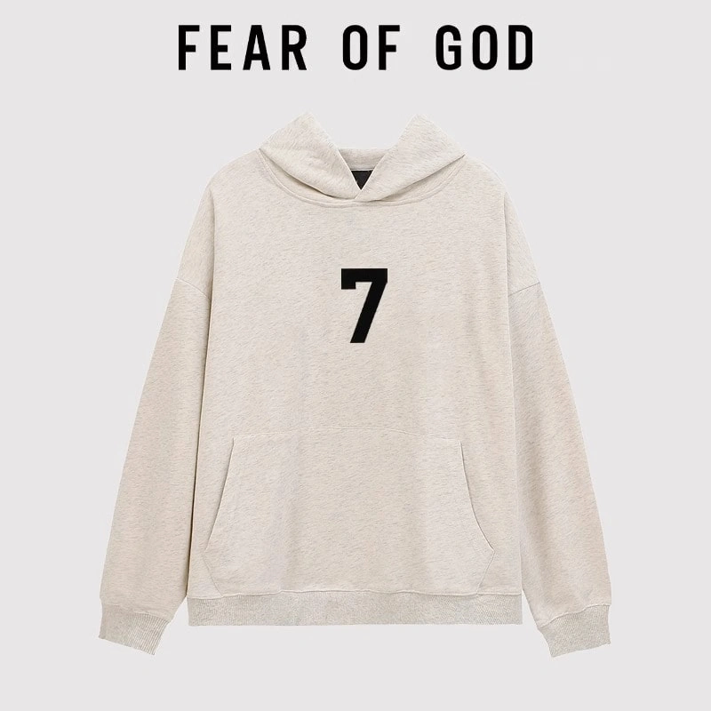 FOG Seventh Season Mainline Number 7 Flocked Hooded Sweatshirt Unisex Streetwear Style 1