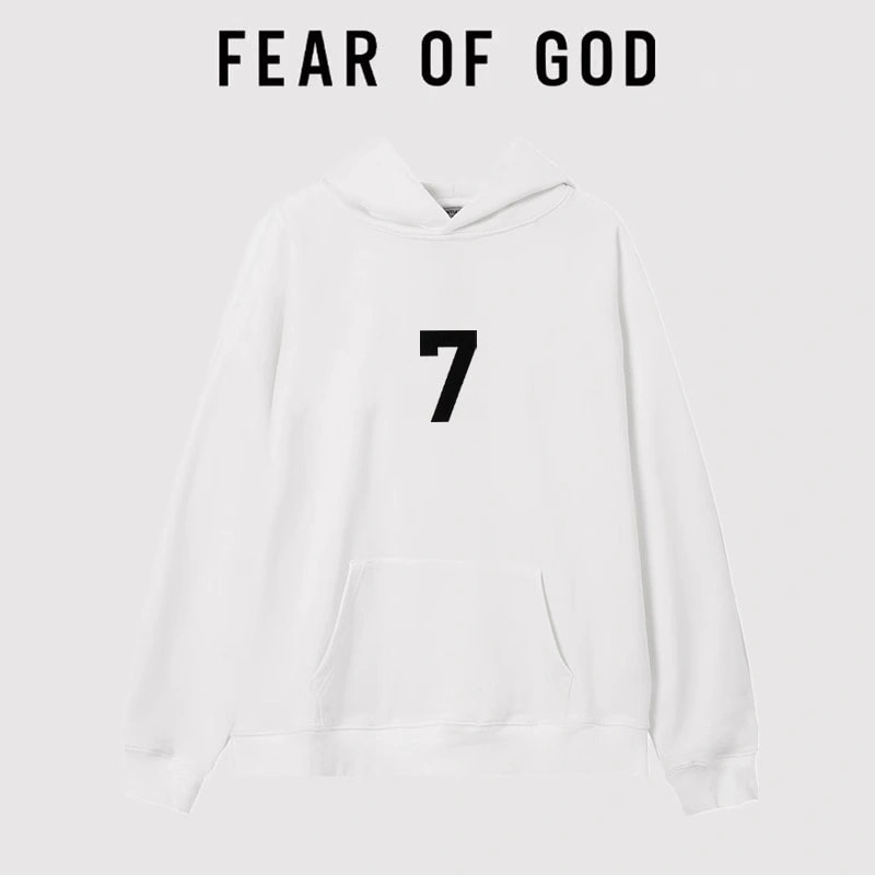 FOG Seventh Season Mainline Number 7 Flocked Hooded Sweatshirt Unisex Streetwear Style 6