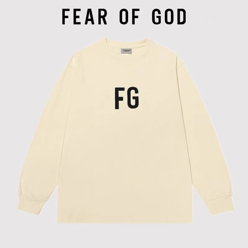 FOG Street FG Letter Long Sleeve Crew Neck T-Shirt Cotton Unisex Loose Autumn Style 2