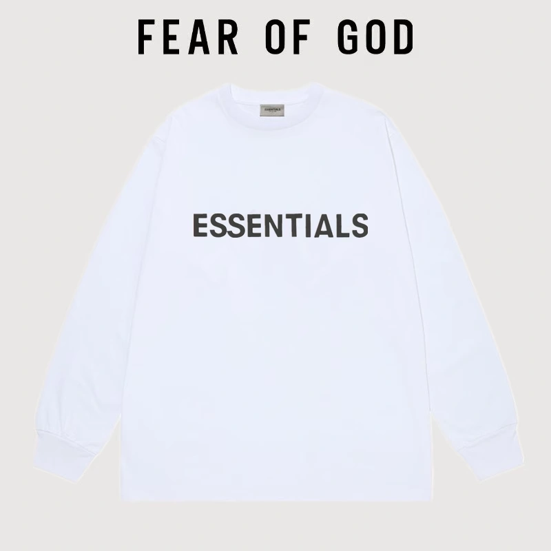 FOG Streetwear Essentials Long Sleeve Crew Neck Cotton Unisex Base Shirt Couple Loose Style 1