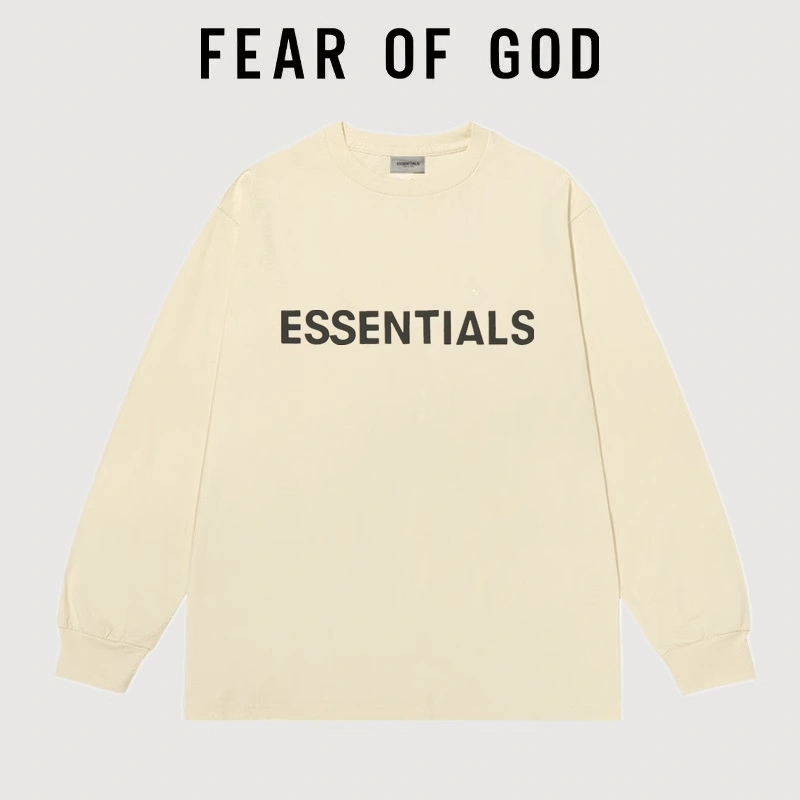 FOG Streetwear Essentials Long Sleeve Crew Neck Cotton Unisex Base Shirt Couple Loose