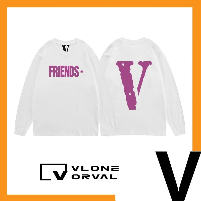 Vlone New Solid V Long Tee Unisex Cotton Long Sleeve Celebrity Style Style 10