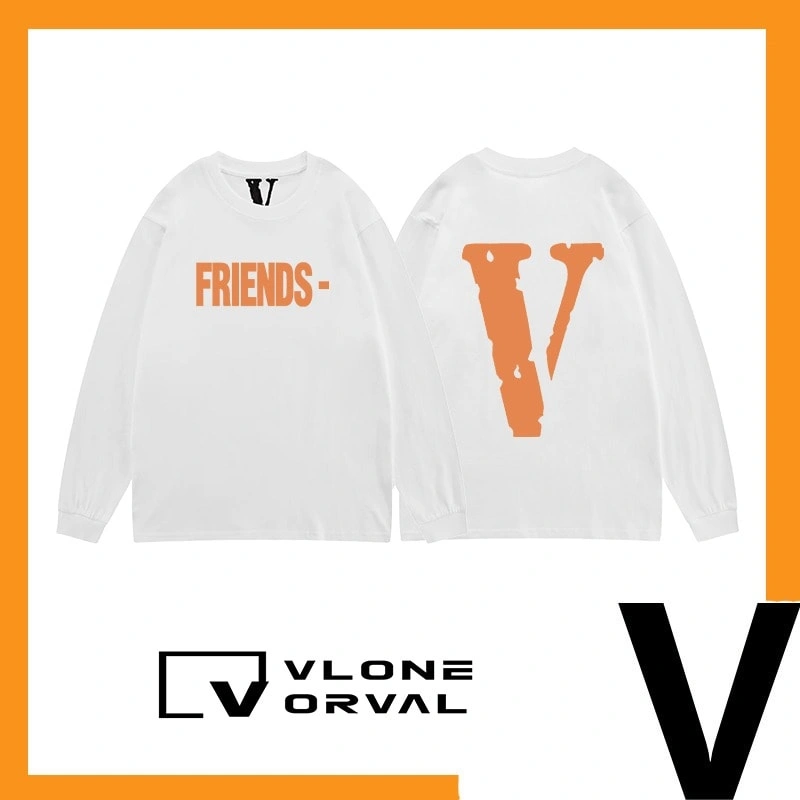 Vlone New Solid V Long Tee Unisex Cotton Long Sleeve Celebrity Style Style 12