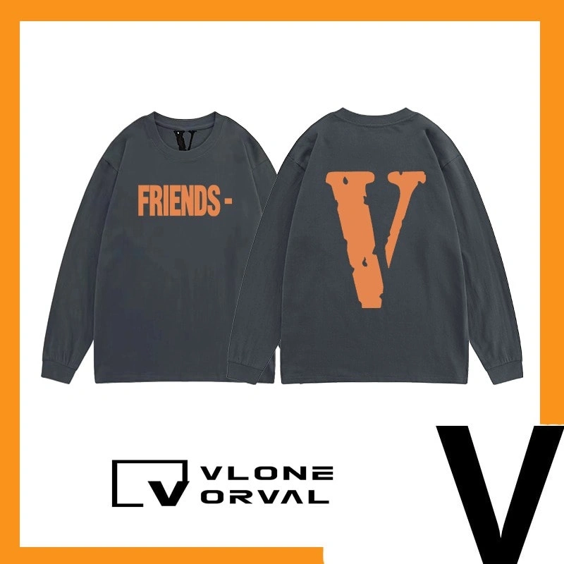Vlone New Solid V Long Tee Unisex Cotton Long Sleeve Celebrity Style Style 13