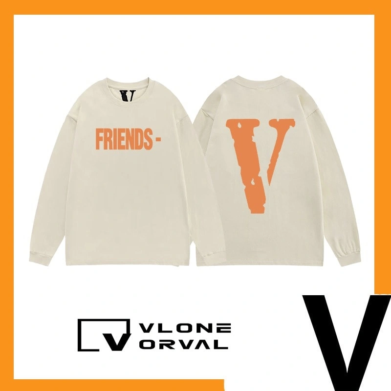Vlone New Solid V Long Tee Unisex Cotton Long Sleeve Celebrity Style Style 15