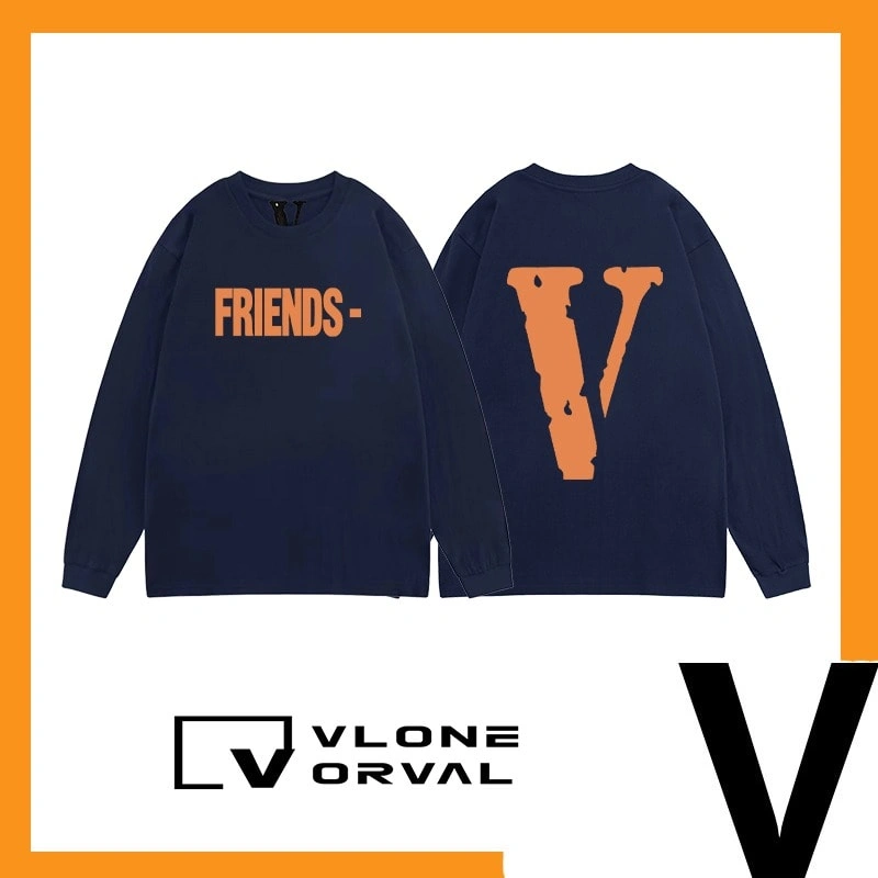Vlone New Solid V Long Tee Unisex Cotton Long Sleeve Celebrity Style Style 16