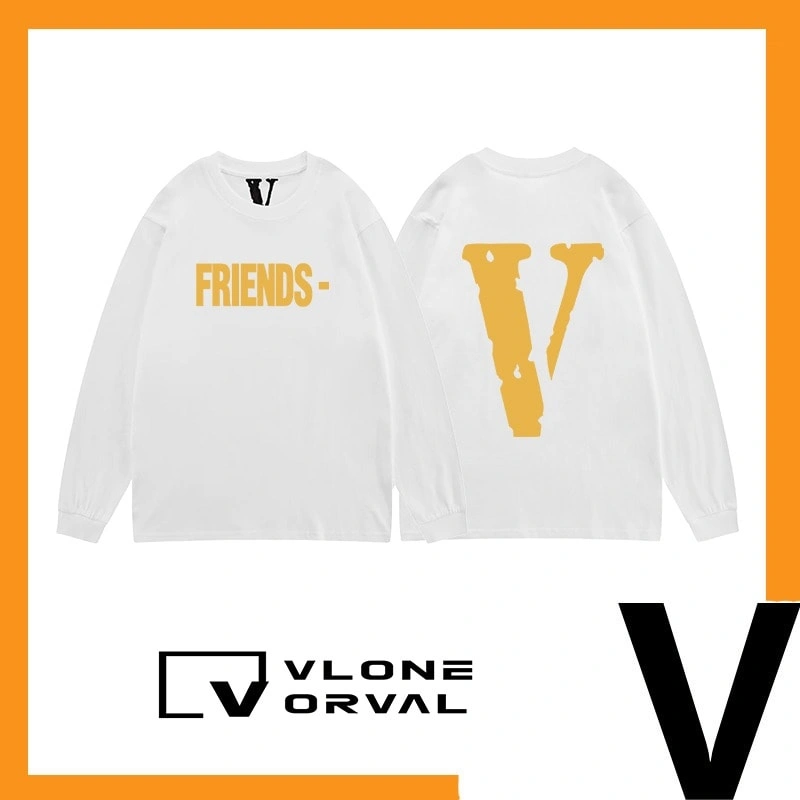 Vlone New Solid V Long Tee Unisex Cotton Long Sleeve Celebrity Style Style 17