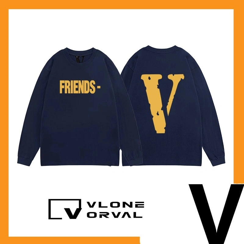 Vlone New Solid V Long Tee Unisex Cotton Long Sleeve Celebrity Style Style 22