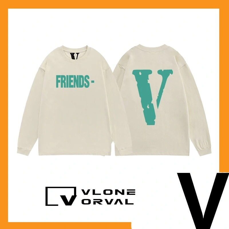 Vlone New Solid V Long Tee Unisex Cotton Long Sleeve Celebrity Style Style 9