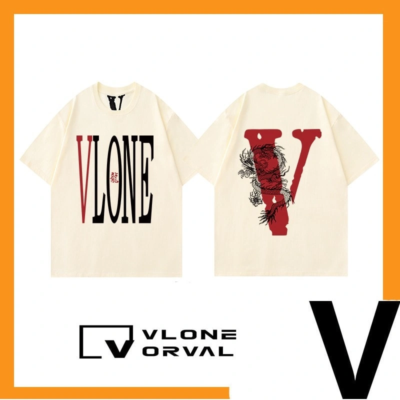Vlone Orval 2024 Dragon Year Limited Edition Heavyweight Cotton Short Sleeve T-Shirt American Street Unisex Summer Style 4