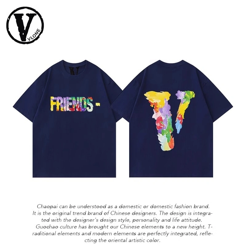 Vlone Orval American Oil Painting Short Sleeve Men New Summer Clothing Loose Trendy Couple T-Shirt Style 4