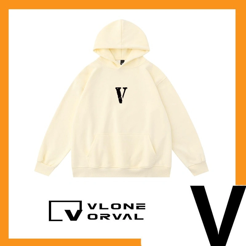 Vlone Orval Basic Small Logo Hoodie Unisex American Heavyweight Cotton Style 2
