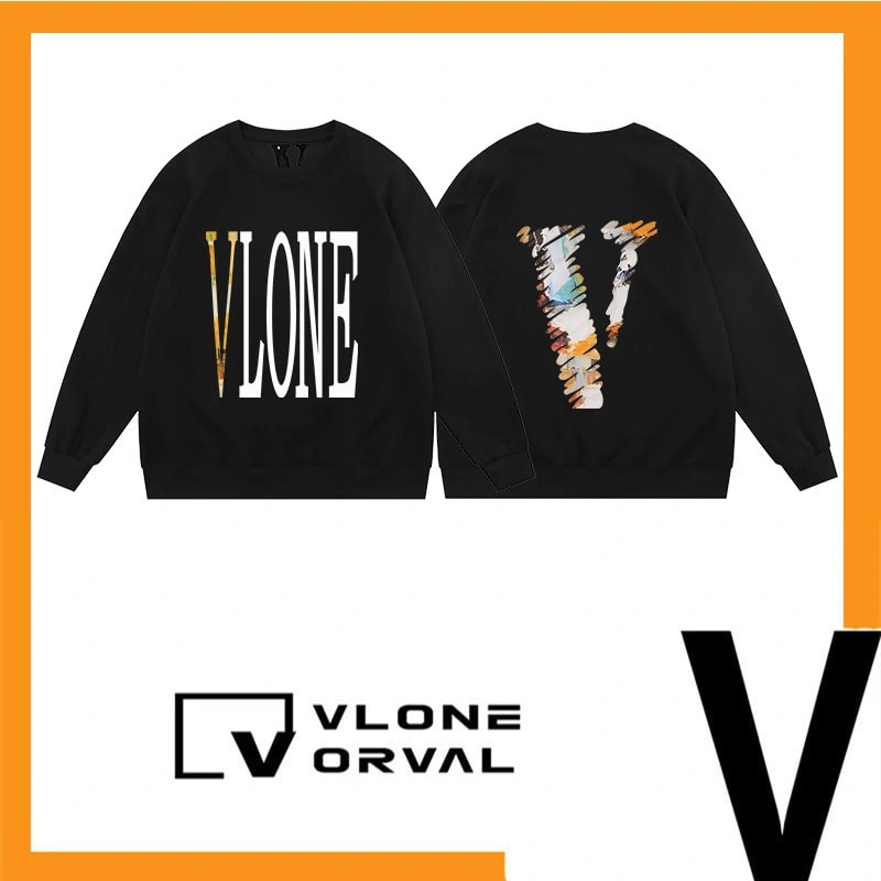 Vlone Orval Big V Color Graffiti Crewneck Sweatshirt Unisex Print Loose Spring Autumn Style 1